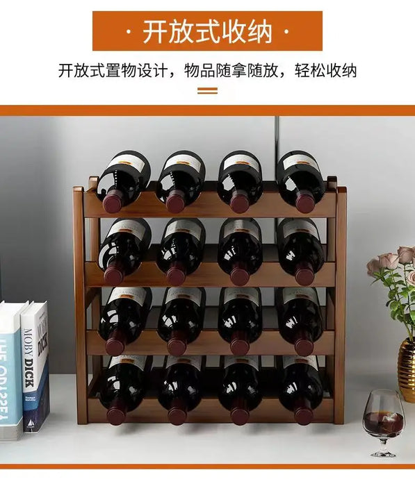 Red WineRack decorazione griglia per uso domestico espositore per vino tavolo creativo portabottiglie per vino semplice armadietto per vino assemblare StorageRack