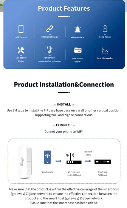 Tuya ZigBee Wifi sensore di umidità della temperatura alimentato a batteria Smart Home Security funziona per Alexa Google Home Homekit App gratuita