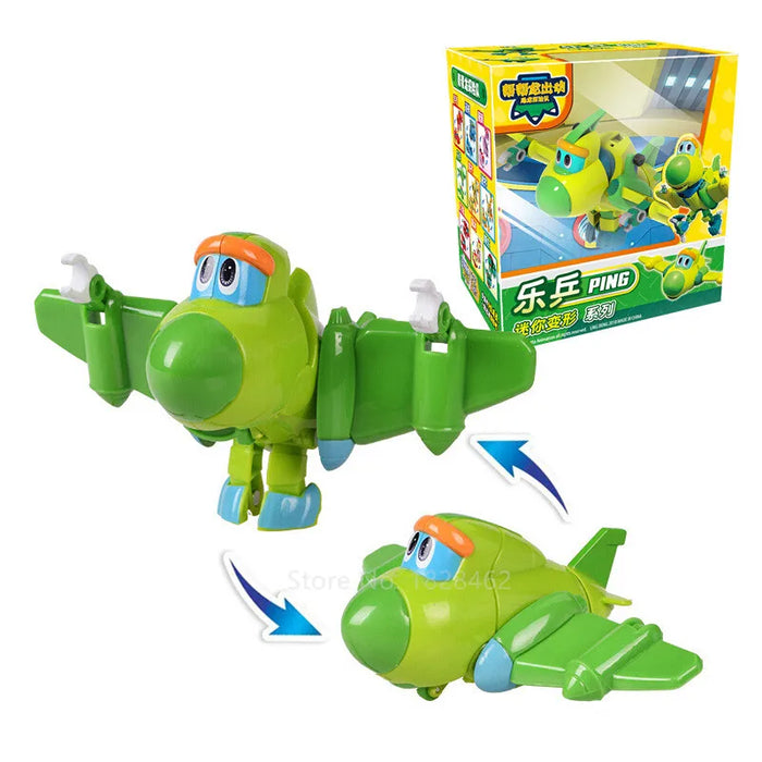 Il più nuovo Min Gogo Dino ABS Deformazione Auto/Aereo Action Figures REX/PING/VIKI/TOMO Trasformazione Dinosauro giocattoli per I Bambini Regalo