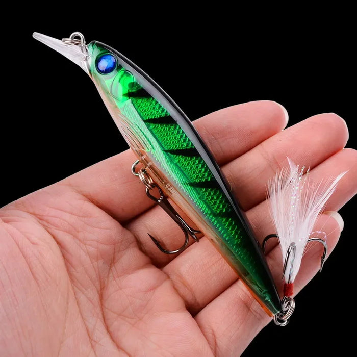 1 PZ Laser Minnow Richiamo di Pesca 11 CM 13G pesca ganci pesce wobbler affrontare crankbait artificiale giappone esca dura swimbait