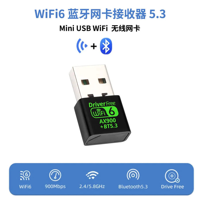 AX900 USB WiFi 6 Bluetooth 5.3 adattatore 2 in1 Dongle Dual Band 2.4G e 5GHz USB WiFi Network Wireless Wlan ricevitore DRIVER gratuito