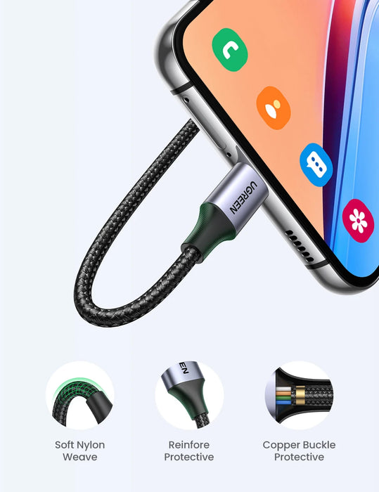 Cavo USB tipo C UGREEN 3A per Realme Xiaomi Samsung S21 cavo di ricarica rapida USB-C cavo dati caricabatterie per iPad Samsung Poco USB C