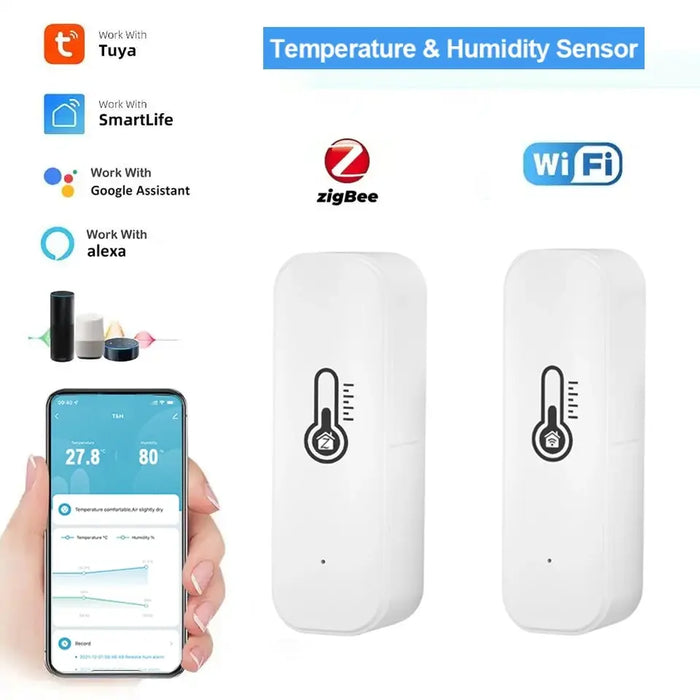 Tuya Zigbee/WiFi sensore di umidità della temperatura termometro collegato alla casa compatibile con Smart Life Alexa Google Assistant