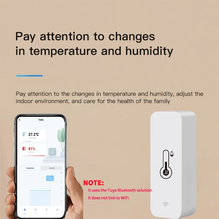 Tuya Smart Wireless sensore di umidità della temperatura Mini Bluetooth-compatibile APP telecomando termometro igrometro 2PACK