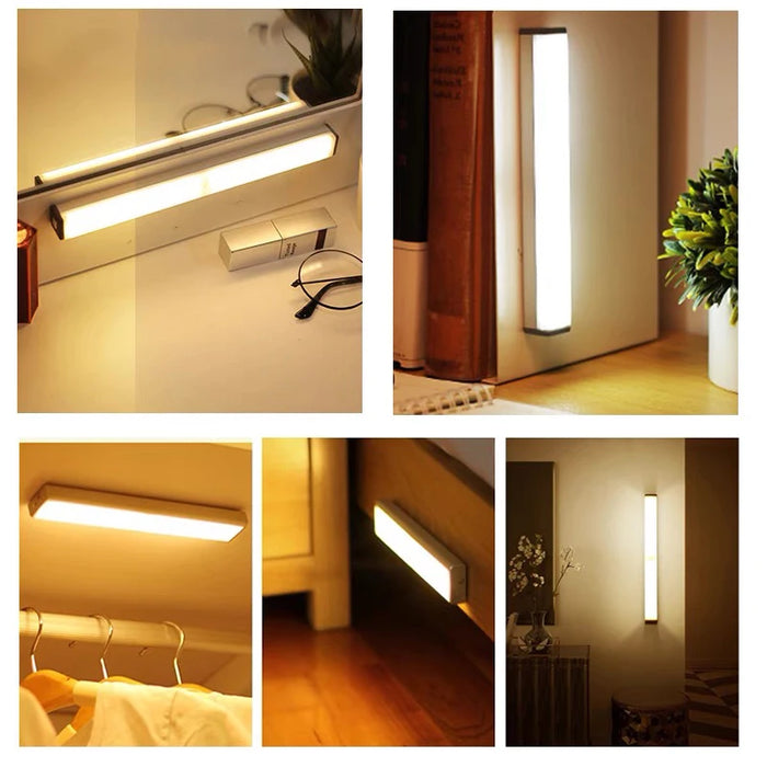 Sensore di movimento luce notturna a LED senza fili tipo C luce ricaricabile armadio armadio lampada retroilluminazione scala per cucina LED