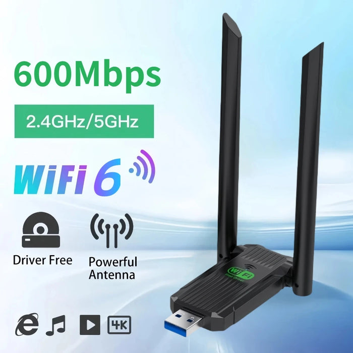 1800Mbps WiFi 6 adattatore USB 5G/2.4GHz USB3.0 Dongle wi-fi Wireless 802.11ax scheda di rete Antenna ad alto guadagno per Windows 10 11