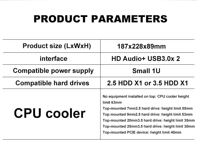 HTPC Computer Case Mini ITX Gaming PC Chassis Desktop Chassis USB3.0 Computer Case Home Computer Case nero e argento