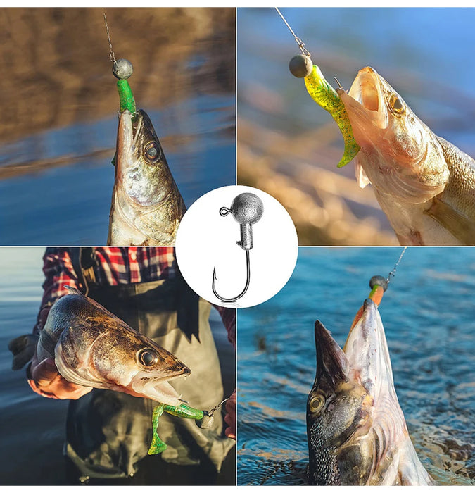 JYJ 1g 2g 3g 4g 5g 10g 20g 22g 25g 28g manovella Jig head hook amo da pesca head Jig lure hard bait soft worm jig hook per la pesca