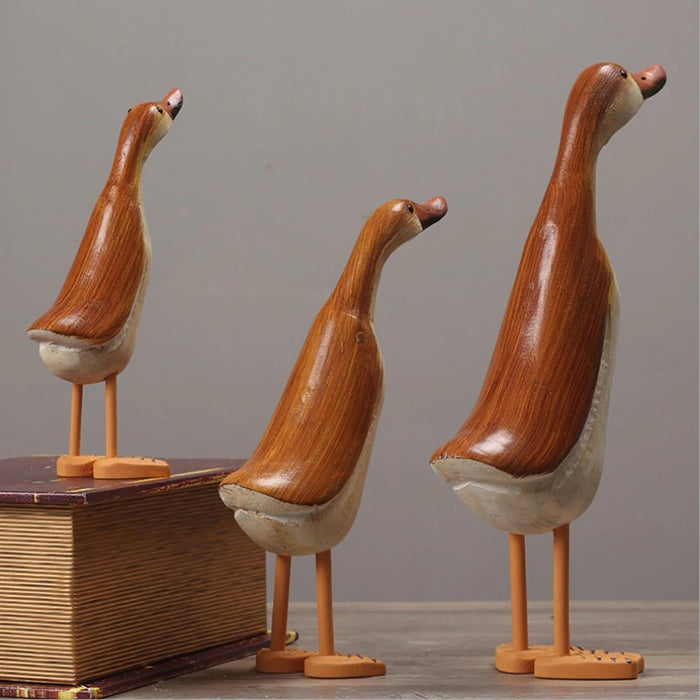 3x/set Duck Statue Home Decor uccello Figurine da collezione buona fortuna ornato