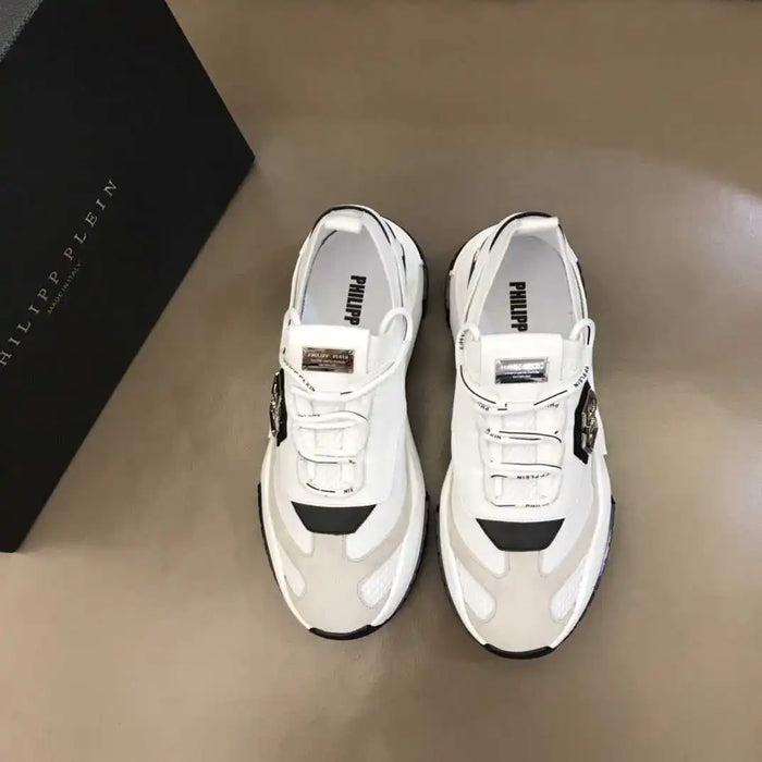 2024Philipp Plein nuove scarpe sportive da uomo, Design classico e semplice moda atmosfera elegante, pelle bovina superiore con tessitura volante P