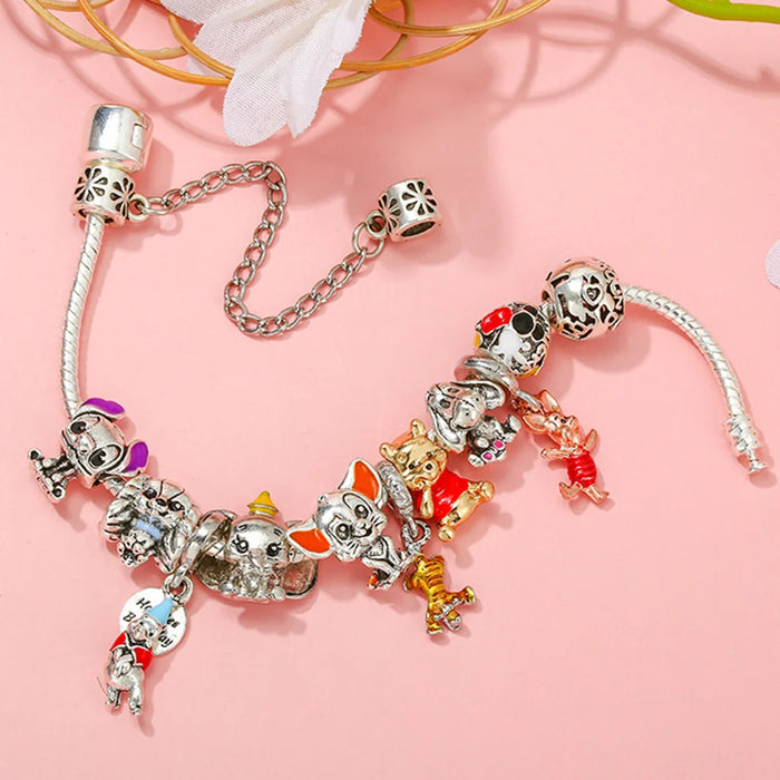 925 argento Disney 100th Princess Pumpkin Cart Mickey Minnie Dumbo Charm Stitch Beads Fit Original Pandora bracciali gioielli fai da te