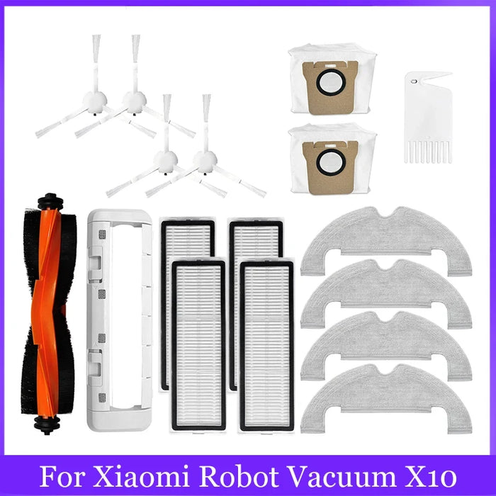 Per Xiaomi Robot Vacuum X10 Robot aspirapolvere parti di ricambio spazzola laterale principale filtro Hepa Mop panno sacchetto di polvere accessori