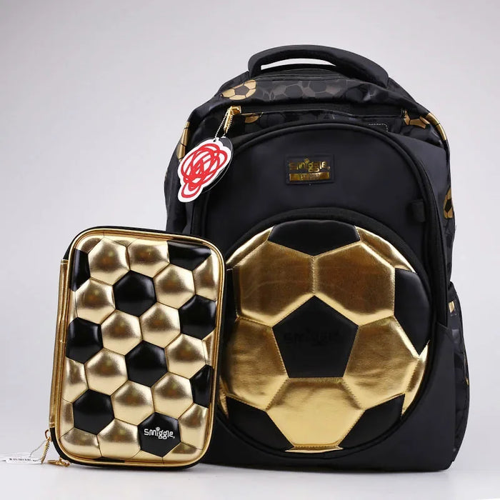 Smiggle Gold Football 18th Anniversary borsa da scuola per studenti borsa da pranzo borsa a matita tazza d'acqua zaino Anime regalo