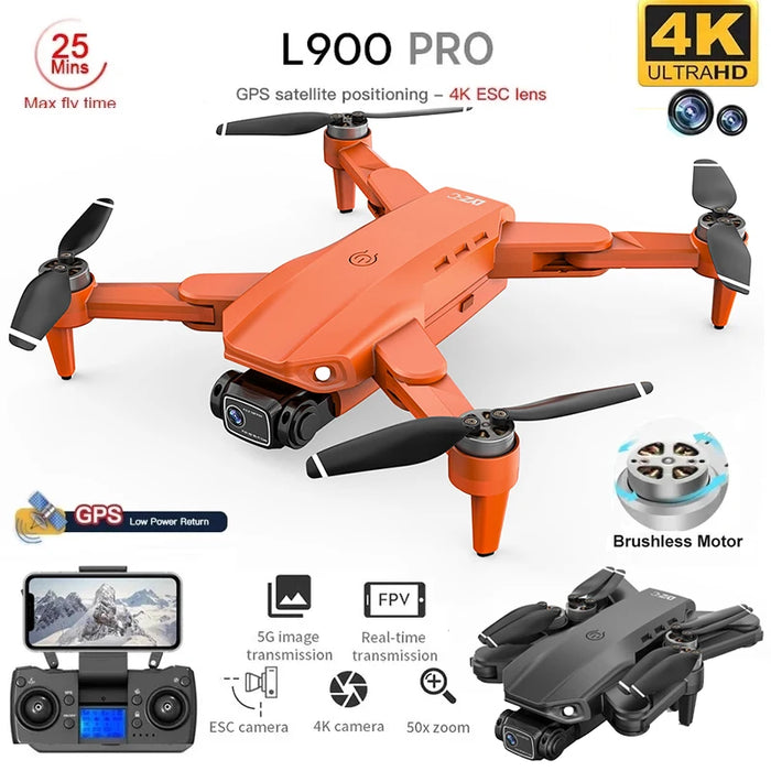 L900 Pro GPS Drone 4K Professional HD Dual Camera 5G Wifi fotografia Brushless pieghevole Quadcopter RC distanza 1.2KM Dron Toy