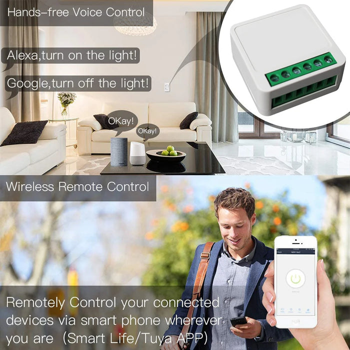 Tuya Mini 16A WiFi Switch Smart Life App controllo a 2 vie Smart Home Automation Module Interruptor funziona per Alexa Google Home