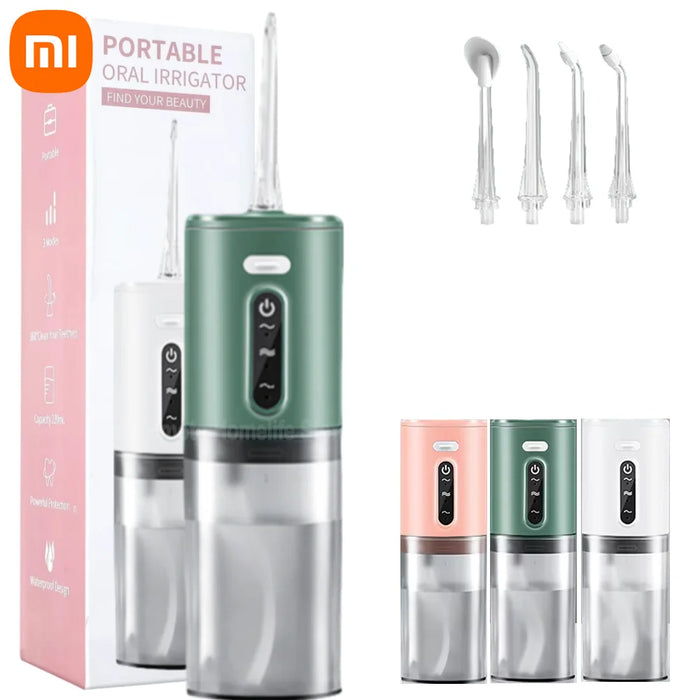 Irrigatore orale dentale Xiaomi 5 ugelli idropulsore dentale portatile USB ricaricabile 280ml tre impulsi di frequenza detergente per denti