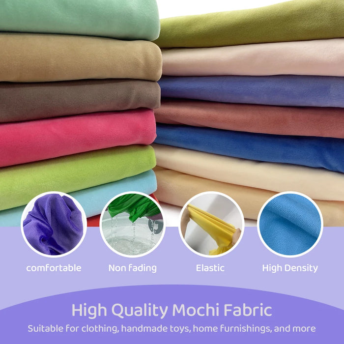 2024 piccola dimensione 50x50cm Squishy Mochi Stetch Minky tessuto 95% poliestere 5% Spandex Stretch 4 lati tessuto peluche per SewingToy fai da te