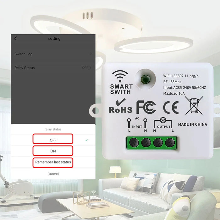 Tedeligo Tuya WiFi RF Smart Switch Light interruttore di controllo remoto 110V 220V 10A modulo interruttore di temporizzazione, controllo vocale, supporto Alexa