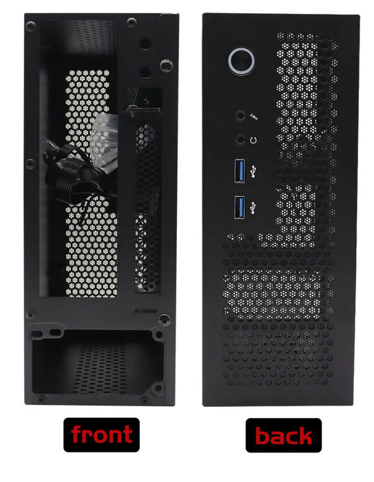 HTPC Computer Case Mini ITX Gaming PC Chassis Desktop Chassis USB3.0 Computer Case Home Computer Case nero e argento