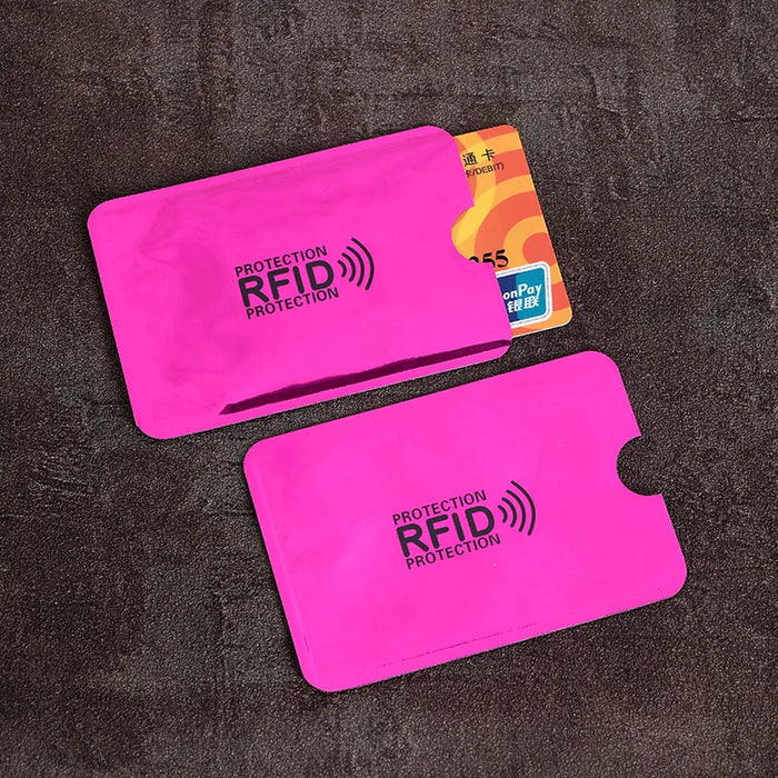 Porta carte di credito portatile anti-scansione da 10 pezzi Porta carte di credito NFC RFID Porta carte di credito portatile in foglio di alluminio antimagnetico