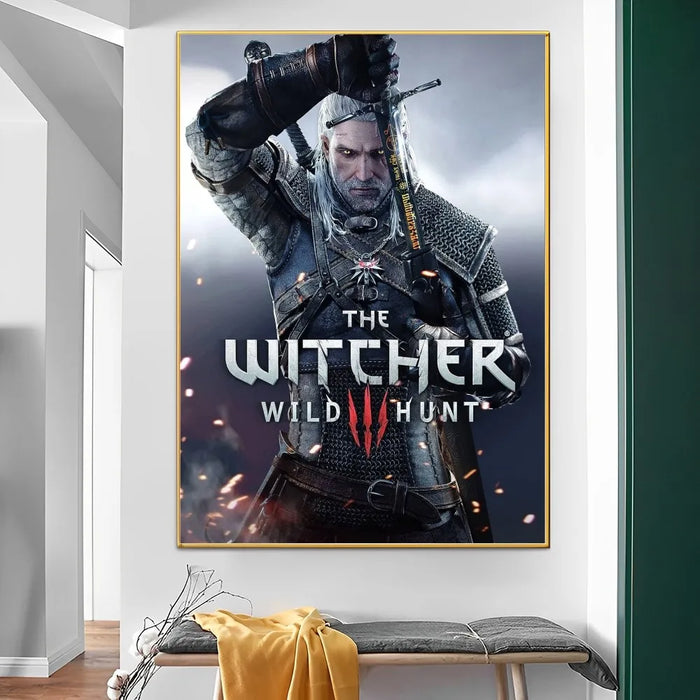 T-The W-witcher 3 Game poster Vintage Sticky Whitepaper Prints poster opere d'arte poster adesivi murali