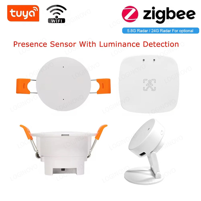 Smart Life Zigbee rilevatore di presenza umana Tuya Wifi MmWave Radar sensore di Montion Pir con rilevamento della luminanza per Smart Home