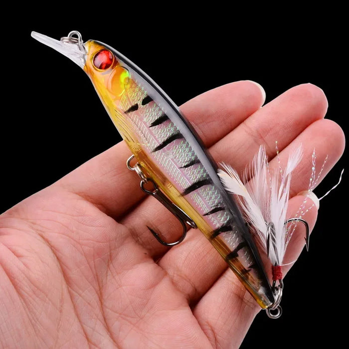 1 PZ Laser Minnow Richiamo di Pesca 11 CM 13G pesca ganci pesce wobbler affrontare crankbait artificiale giappone esca dura swimbait