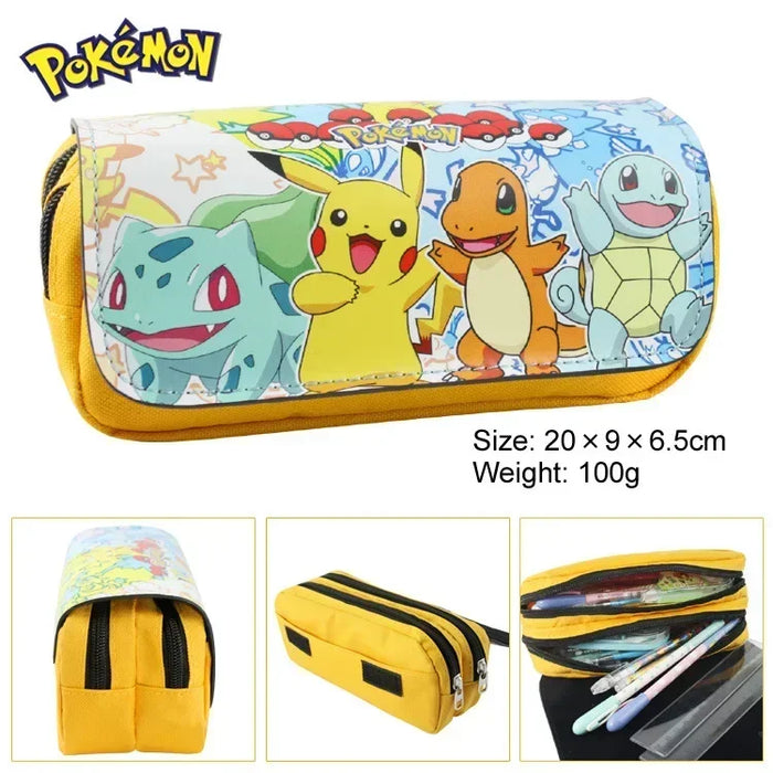 Pokemon Pikachu penfill Case School Cartoon Pikachu Black Pen Bag materiale scolastico cancelleria zainetto regali per feste di compleanno