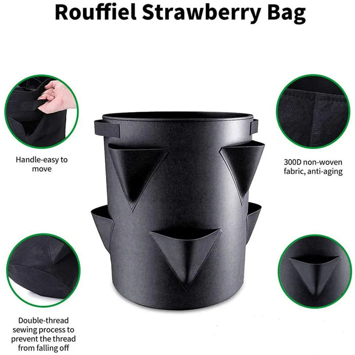 Borsa per la coltivazione della fragola primaverile borsa per la semina delle verdure Grow Pot Plant 5/7/10Gal Grow Bag Garden Terrace Multi-mouth Container Bags