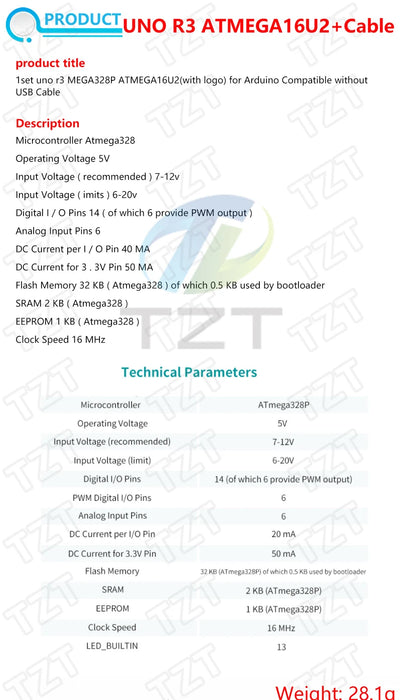 Intelligente Elettronica Scheda di Sviluppo ONU R3 MEGA328P ATMEGA16U2 Senza Cavo USB per arduino Diy Starter Kit