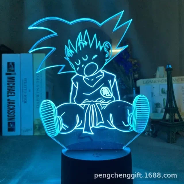 Anime Vegeta Cartoon 3D Ha Condotto La Luce Anime Figura Luce Notturna Dragon Ball Z Re Infanzia Son Goku GK Lampada Da Tavolo Decor Regalo