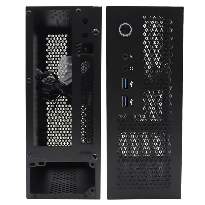 HTPC Computer Case Mini ITX Gaming PC Chassis Desktop Chassis USB3.0 Computer Case Home Computer Case nero e argento