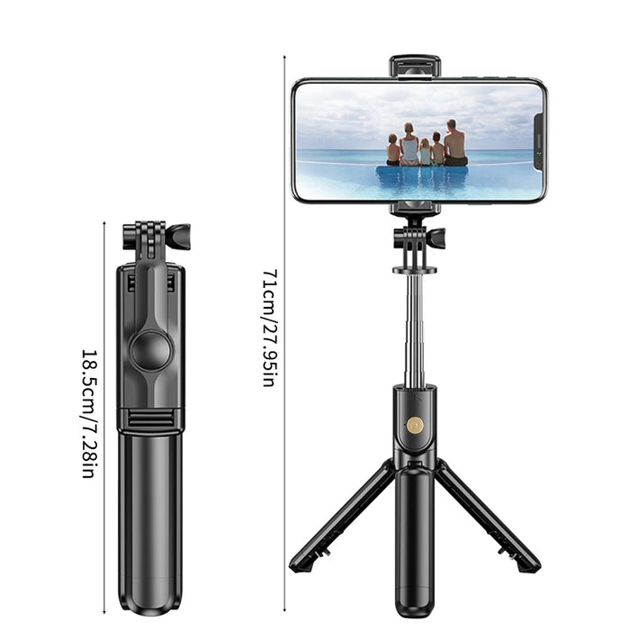 Treppiede per selfie stick wireless con treppiede estensibile remoto Bluetooth leggero per telefono cellulare iPhone Tiktok Streaming live