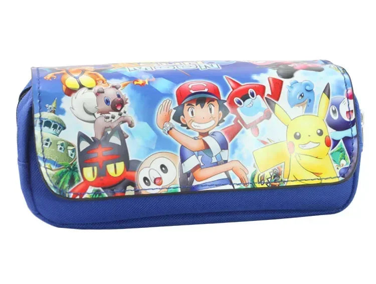 Pokemon Pikachu penfill Case School Cartoon Pikachu Black Pen Bag materiale scolastico cancelleria zainetto regali per feste di compleanno