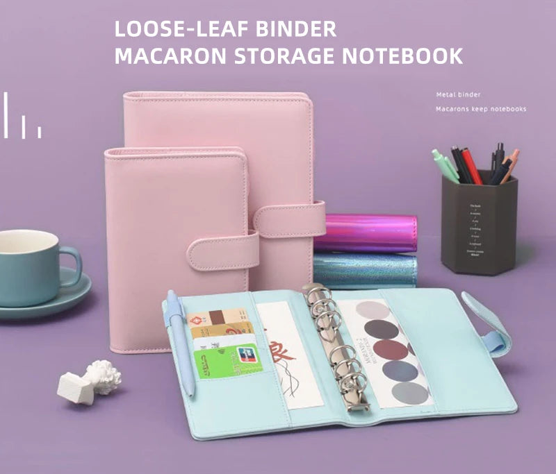 A6 Budget legers Planner 6 fori 8 buste con cerniera 2 adesivi in un portafoglio per NoteBook per risparmiare denaro Organizer sistema di cassa