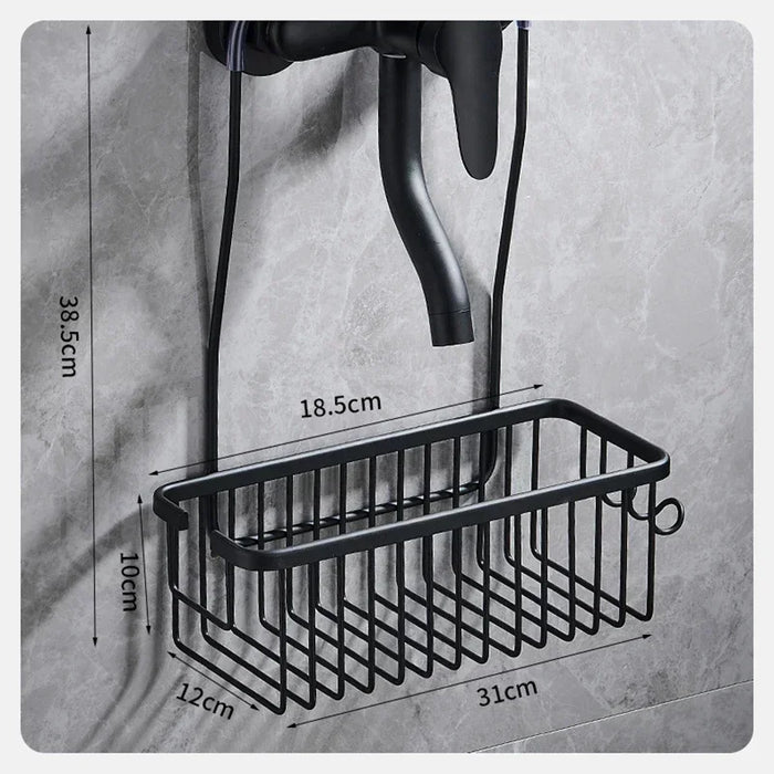 Comodo portaoggetti per wc con installazione senza foratura cestello portaoggetti per bagno per doccia e prodotti da bagno