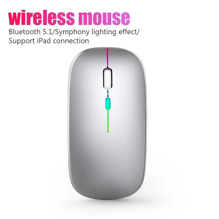 Mouse Wireless Mouse Bluetooth ricaricabile RGB Computer Wireless Mause Mouse da gioco ergonomico retroilluminato a LED per PC portatile 3600DPI