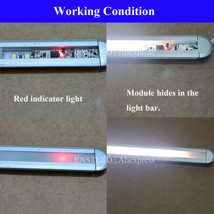 2A DC 12V 24V interruttore del sensore di spazzata manuale senza foro modulo di controllo dell'onda rilevatore di rilevamento dimmerabile per camera da letto dell'armadio con striscia luminosa a LED