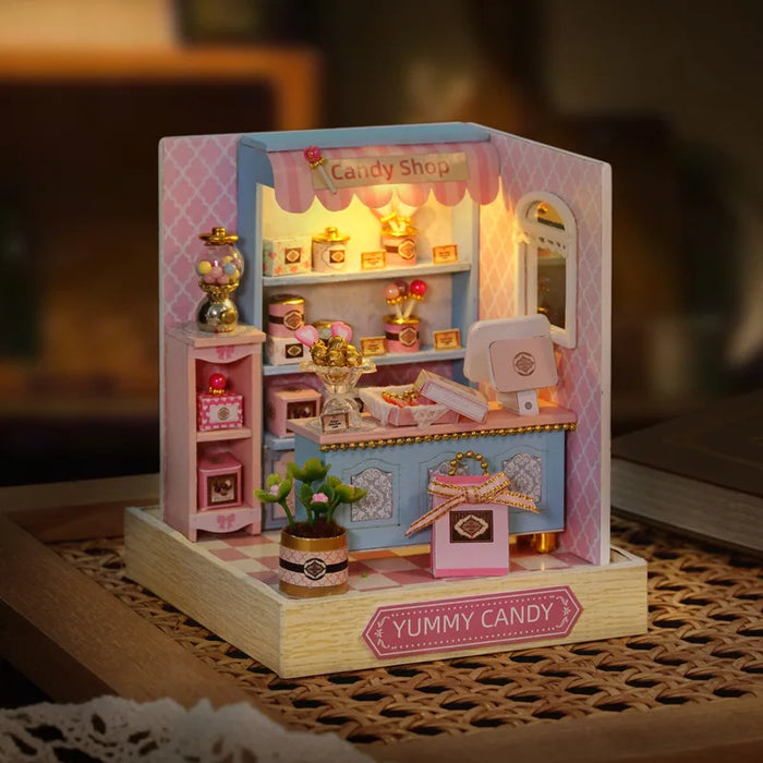 Mini casa delle bambole in miniatura Kit casa piccola fai da te che fa giocattoli per la stanza decorazioni per la camera da letto di casa con mobili case delle bambole artigianali in legno