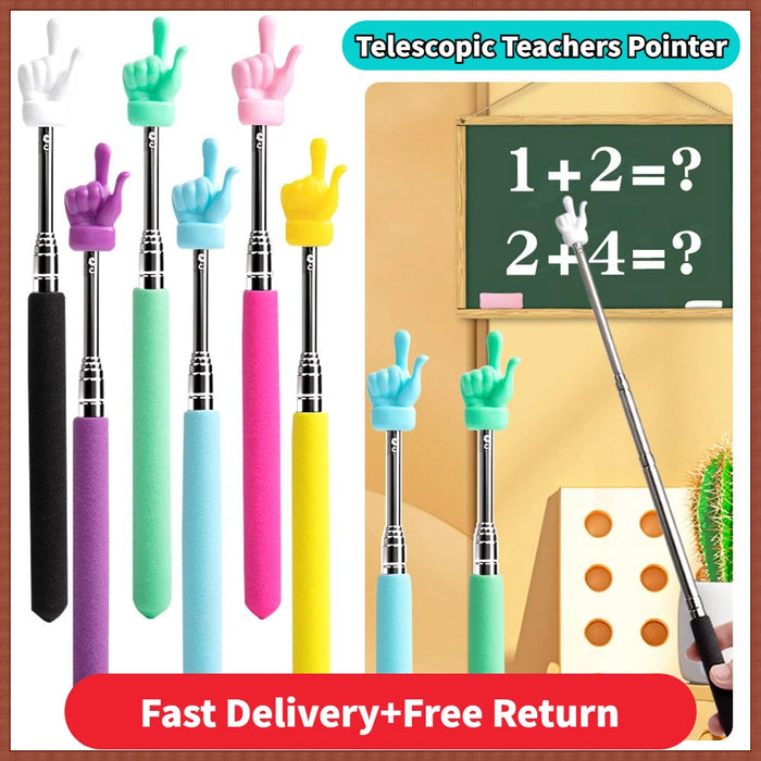 Puntatore retrattile per insegnanti Finger Design acciaio inossidabile telescopico insegnamento scolastico puntatore Stick forniture per insegnanti per l'aula