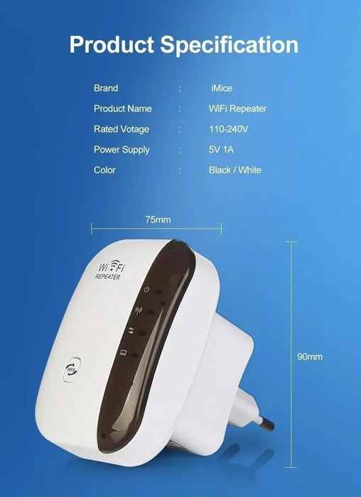 Ripetitore Wifi amplificatore di segnale Wireless potenziatore di rete esteso Router domestico ue usa 300m attraverso la camera da letto a parete ricevi in movimento