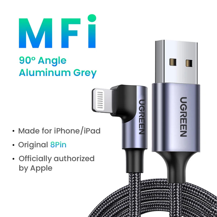 Cavo UGREEN MFi da USB a Lightning per iPhone 14 13 12 Pro Max 2.4A ricarica rapida per iPhone per cavo dati del telefono iPad