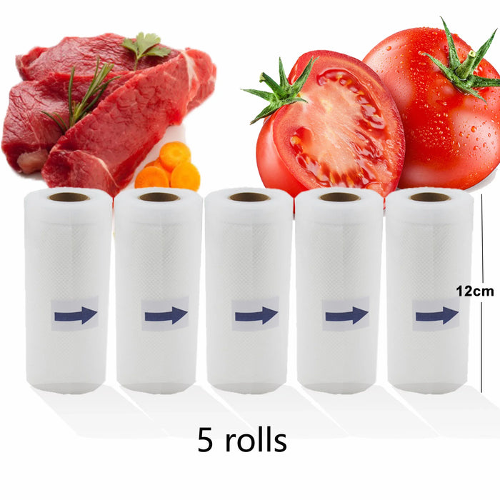 Rotoli per sigillare sottovuoto per alimenti Sacchetti sottovuoto imballaggio BPA FREE Cucina domestica Sacchetti sottovuoto per alimenti Sacchetti per sigillare 5 rotoli / lotto