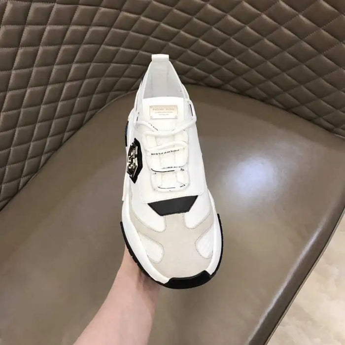 2024Philipp Plein nuove scarpe sportive da uomo, Design classico e semplice moda atmosfera elegante, pelle bovina superiore con tessitura volante P