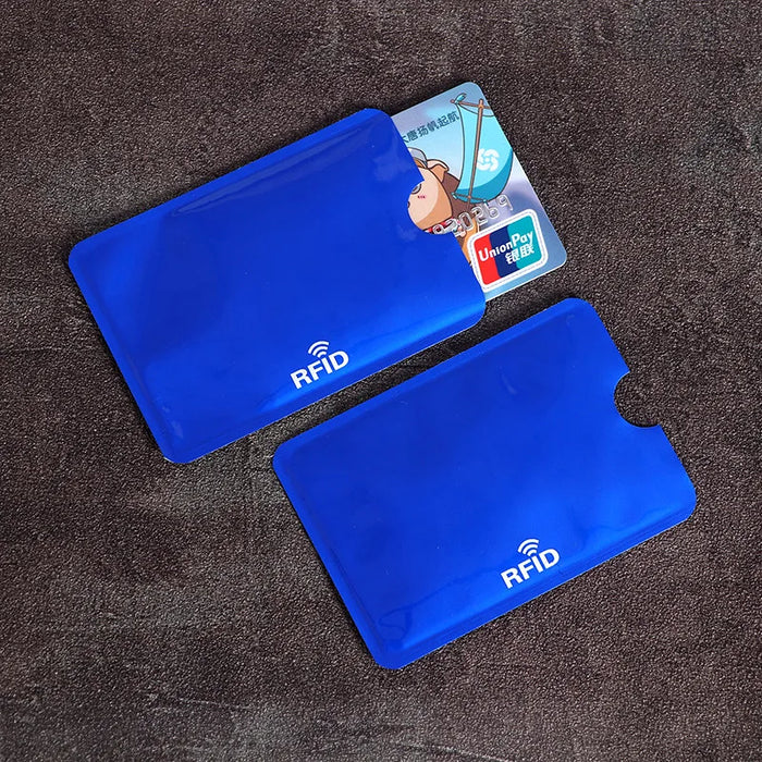 Porta carte di credito portatile anti-scansione da 10 pezzi Porta carte di credito NFC RFID Porta carte di credito portatile in foglio di alluminio antimagnetico