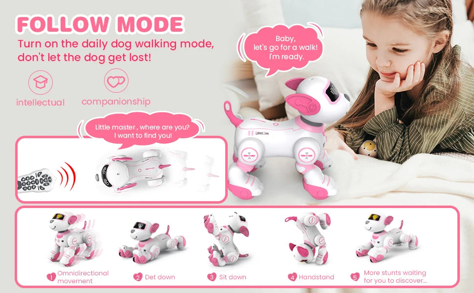 Telecomando Robot Dog programmabile Smart Interactive Stunt Robot Dog con funzione Touch canto danza Walking Smart Toy