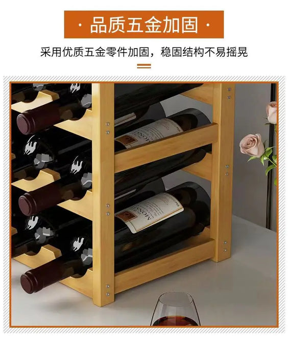 Red WineRack decorazione griglia per uso domestico espositore per vino tavolo creativo portabottiglie per vino semplice armadietto per vino assemblare StorageRack