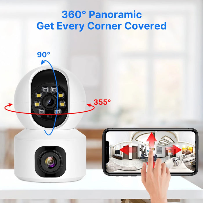 Hiseeu 2K 4MP PTZ Telecamera IP WIFI Wireless Smart Home Security Telecamera di sorveglianza Audio bidirezionale Telecamera per animali domestici per interni