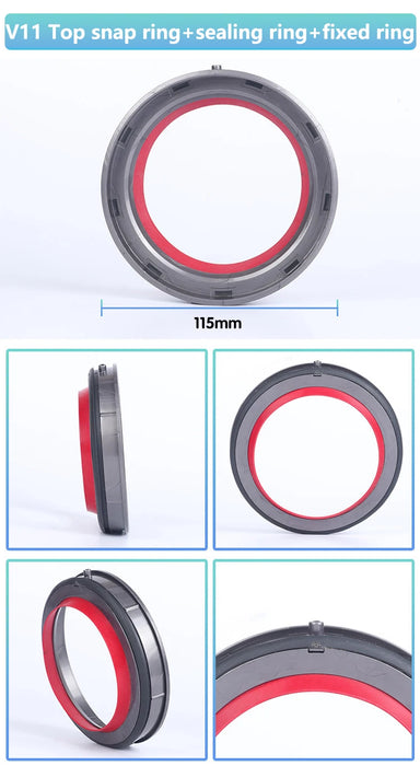 Sostituzione dell'anello di tenuta fisso superiore del bidone della polvere per Dyson V6 V7 V8 V10 V11 V15 secchio della polvere dell'aspirapolvere/sostituzione della tazza della sporcizia Par