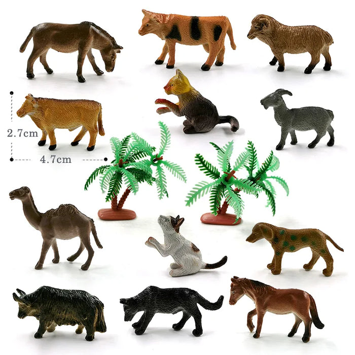 12 pezzi insetto ragno farfalla pesce dinosauro cane gatto cavallo figurine fattoria modello animale action figure set di giocattoli caldi per il regalo dei bambini